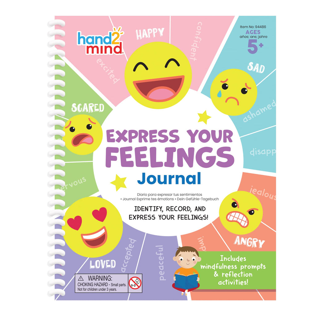hand2mind Express Your Feelings Journal for Kids – Feelings Wheel & Guided Prompts