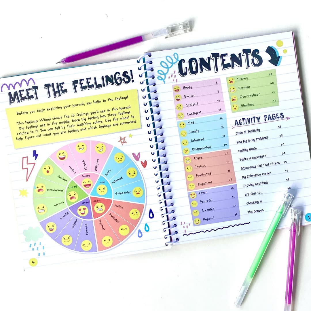 hand2mind Express Your Feelings Journal for Kids – Feelings Wheel & Guided Prompts