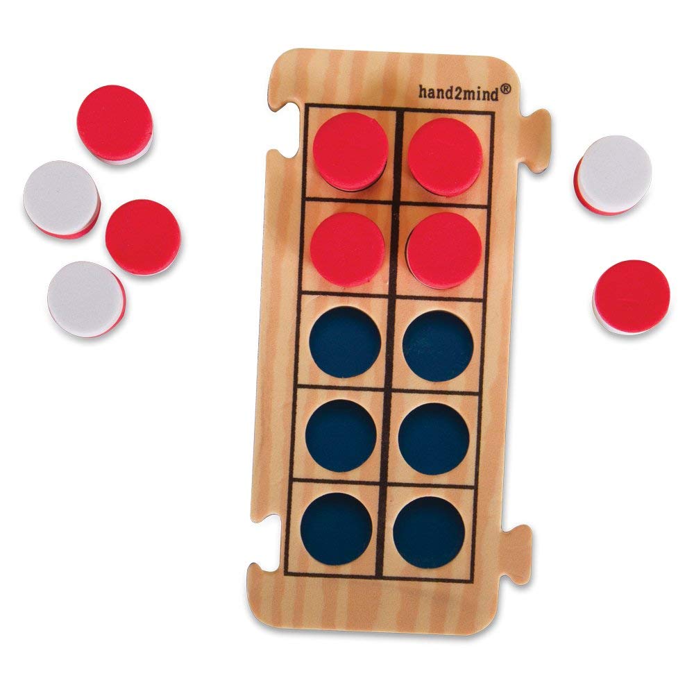 hand2mind Foam RekenRods Ten Frame Boards – 4 Interlocking Frames & 40 Counters for Kindergarten Math