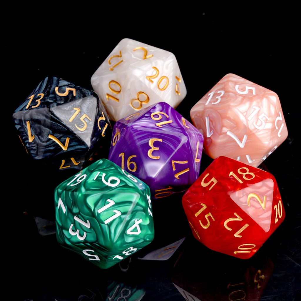 Handan 55mm Giant D20 Dice – Purple Pearl Polyhedral Die for D&D and RPGs