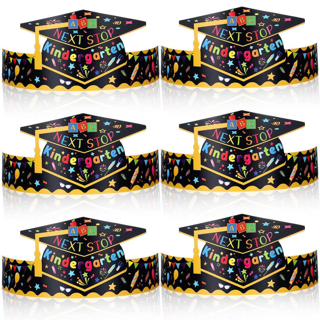 Handepo 60-Pack Preschool Graduation Caps for Kids - Cardboard Crowns with Elastic Ropes for Ceremonies