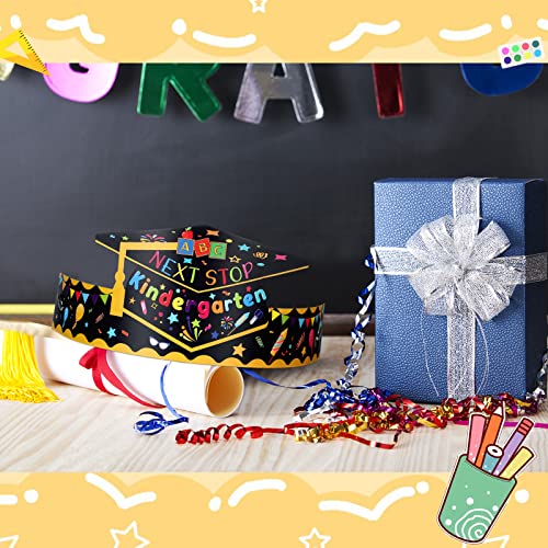 Handepo 60-Pack Preschool Graduation Caps for Kids - Cardboard Crowns with Elastic Ropes for Ceremonies