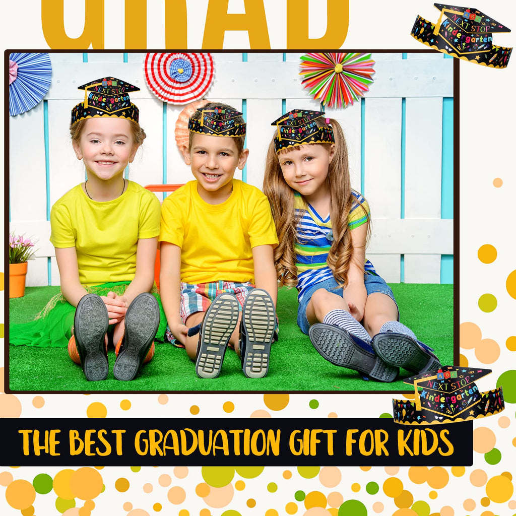 Handepo 60-Pack Preschool Graduation Caps for Kids - Cardboard Crowns with Elastic Ropes for Ceremonies