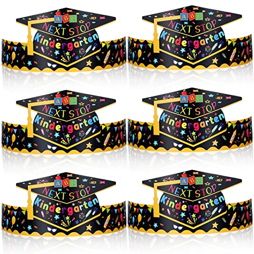Handepo 60-Pack Preschool Graduation Caps for Kids - Cardboard Crowns with Elastic Ropes for Ceremonies