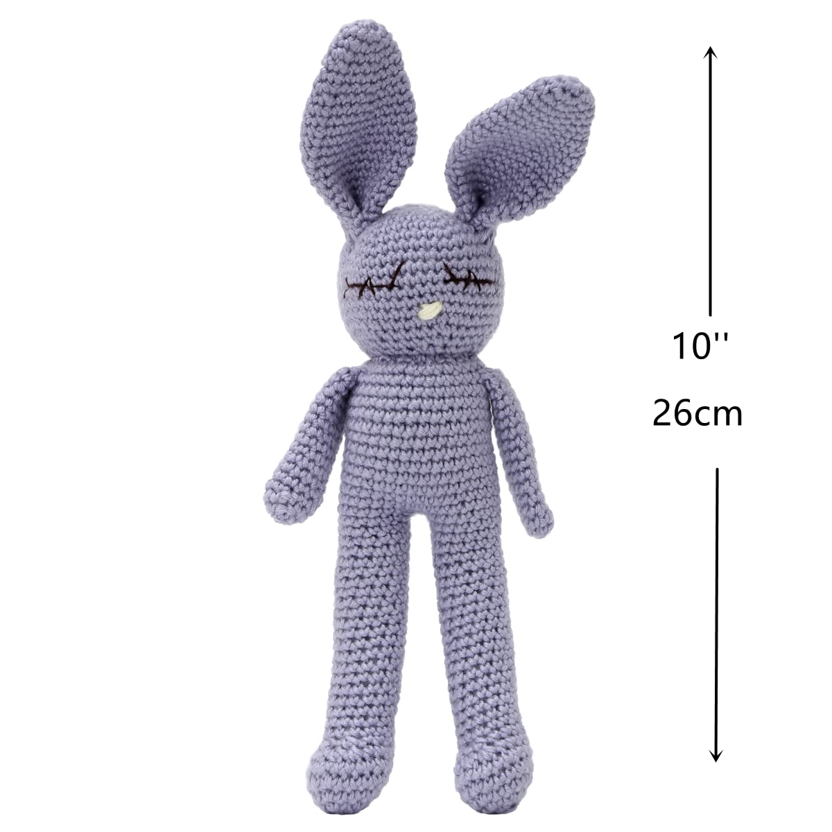 Handmade Crochet Bunny Rabbit Plush – 11-Inch Soft Stuffed Animal for Babies, Easter Gift (Blue)