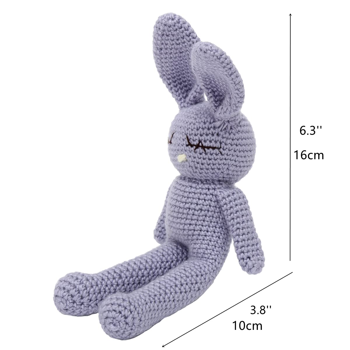 Handmade Crochet Bunny Rabbit Plush – 11-Inch Soft Stuffed Animal for Babies, Easter Gift (Blue)