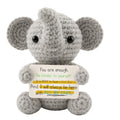 Handmade Crochet Elephant Plush – Inspirational Emotional Support Gift for Women