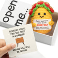Handmade Crochet Taco Plush - Emotional Support Gift with 'Open Me' Surprise Box & I Love You Card