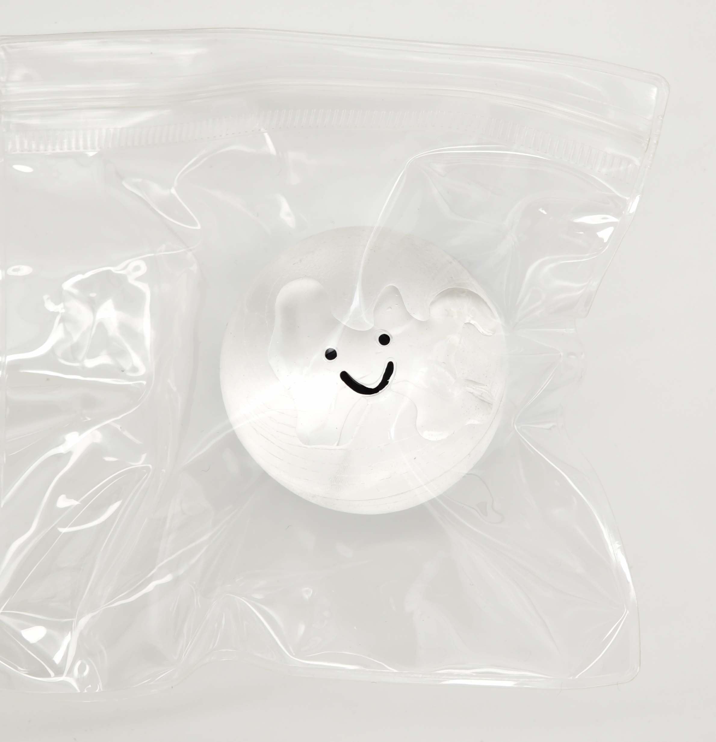 Handmade Crystal Ball Taba Squishy Toy - Clear Smile Stress Relief Fidget for Adults