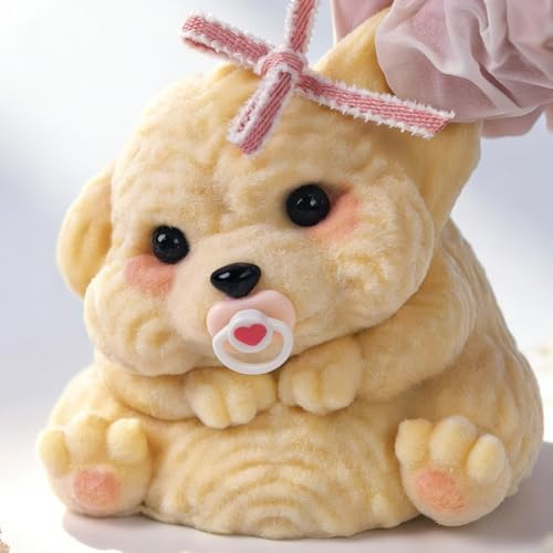 Handmade Taba Squishy Dog Toy – Realistic Silicone Mochi Fidget Pup for Stress Relief (Golden Puppy)