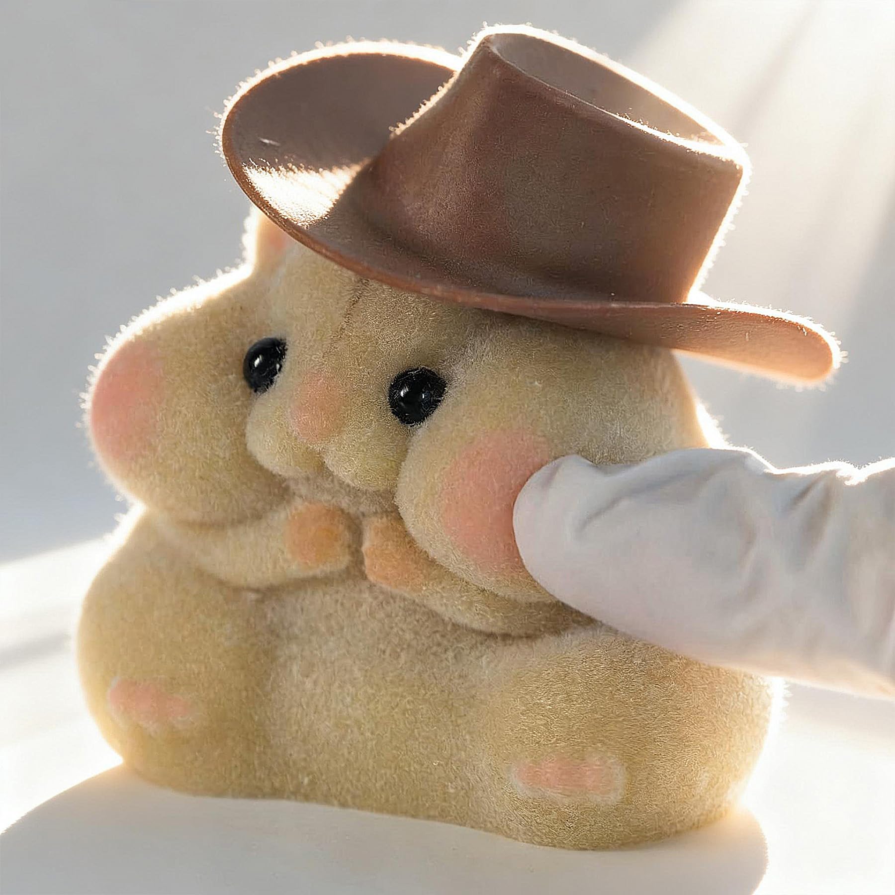 Handmade Taba Squishy Hamster Toy – Cute Brown Silicone Fidget Stress Relief Plushie for Kids & Adults