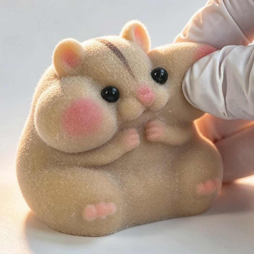 Handmade Taba Squishy Hamster Toy – Cute Brown Silicone Fidget Stress Relief Plushie for Kids & Adults