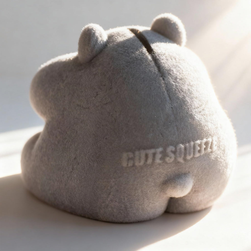 Handmade Taba Squishy Hamster Toy – Gray, Soft Silicone Mochi Furry Fidget for Stress Relief