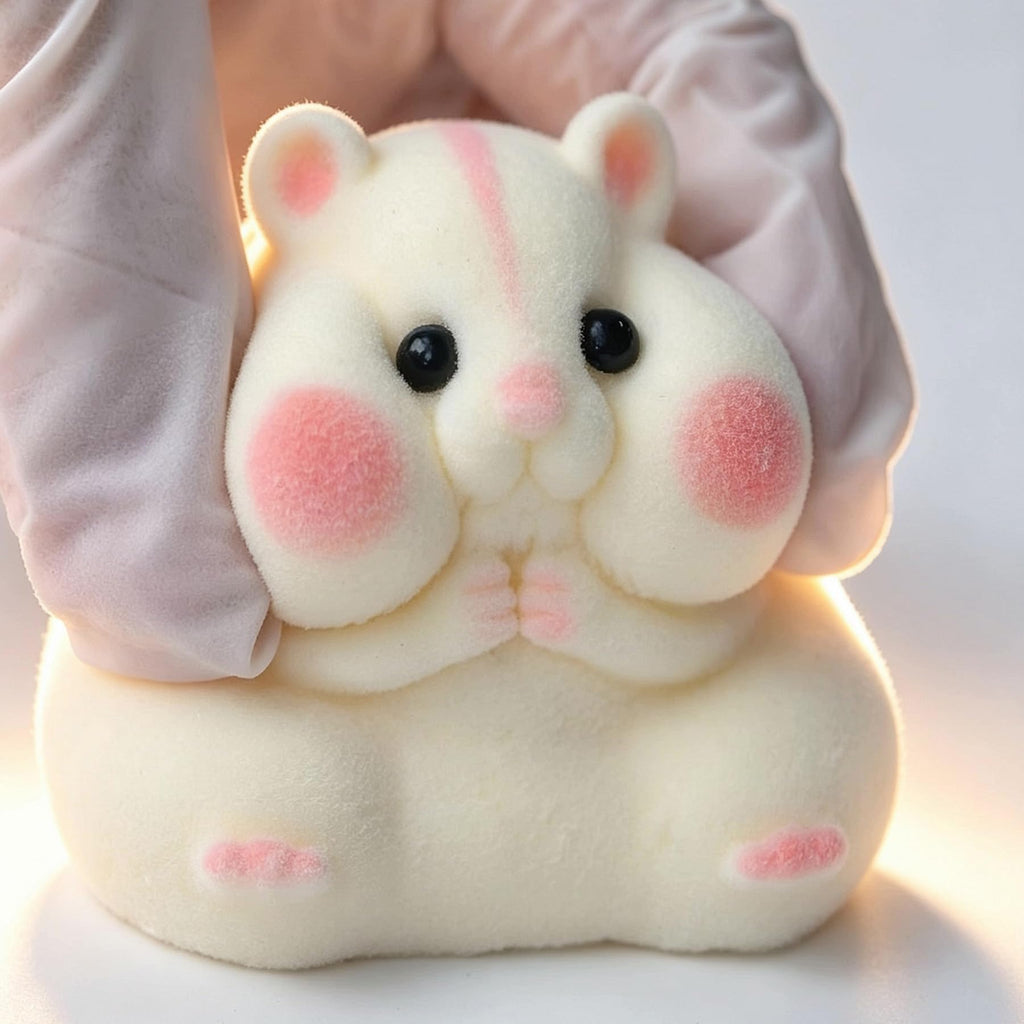 Handmade Taba Squishy Hamster Toy – Soft Silicone Fidget Stress Relief for Kids & Adults (White)