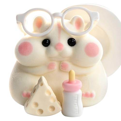 Handmade Taba Squishy Hamster Toy – Soft Silicone Fidget Stress Relief for Kids & Adults (White)