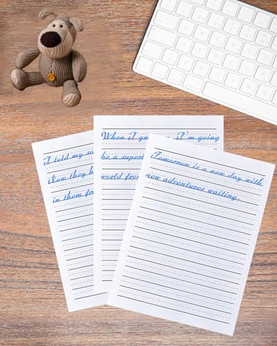 Handwriting Paper for Kindergarten – 100 Sheets, Double-Sided, 8.5x11 Inches, Ruled Practice Paper by Lyuzecheean
