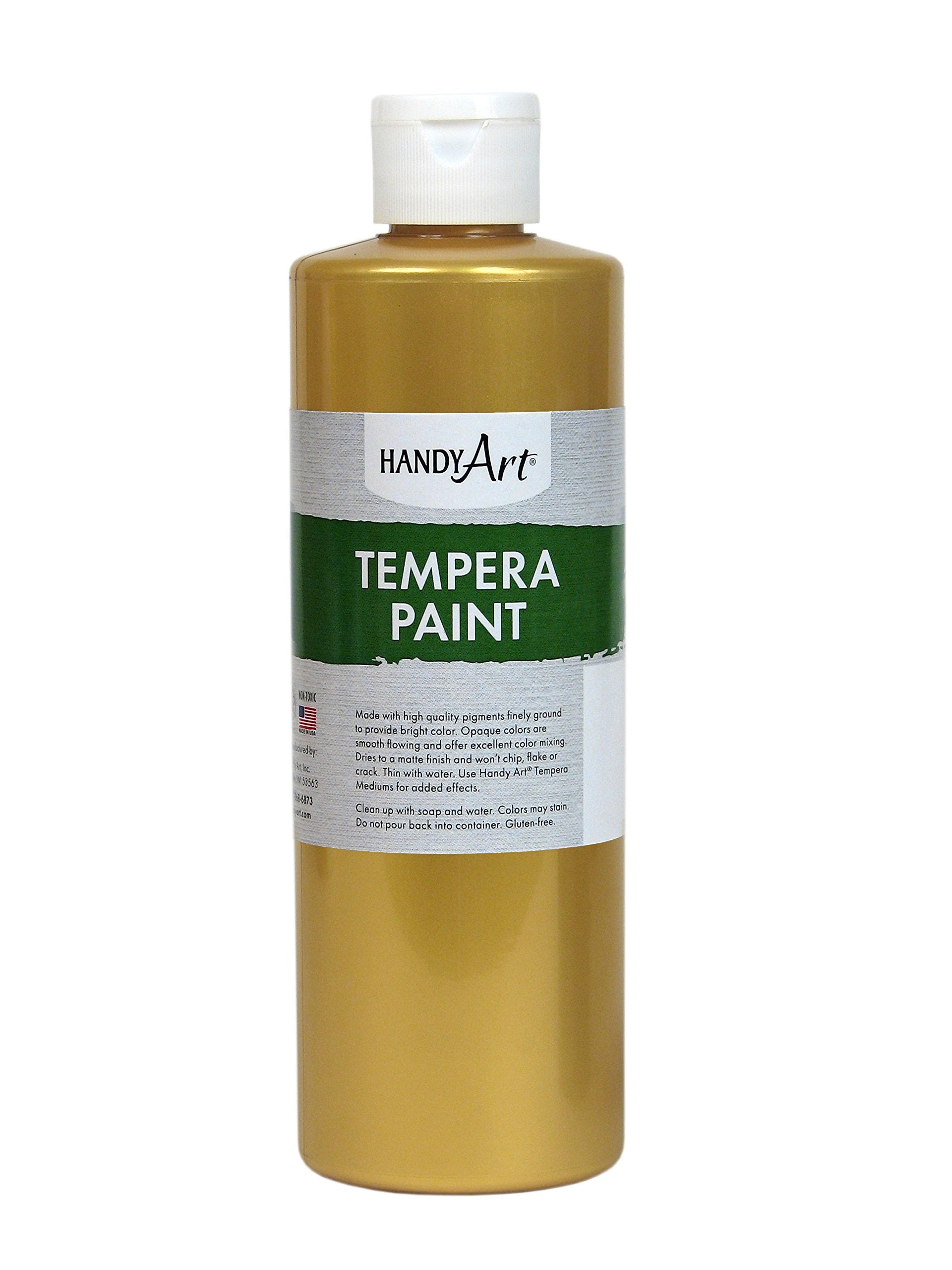 Handy Art Metallic Gold Tempera Paint - 16 oz, Non-Toxic, AP Certified