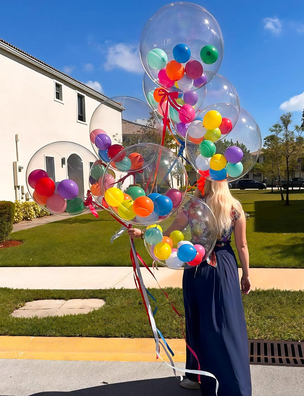 Haolongfa 36 Inch Clear Bobo Balloons – 12 Pack Transparent TPU Bubble Balloons for Stuffing, Helium Compatible, DIY Party Decor for Birthdays, Weddings, Baby Showers