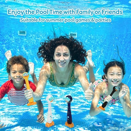 haomsj Duck Diving Sticks – 3-Pack Underwater Sinking Pool Toys for Kids Ages 4-12