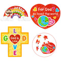 Haooryx 18-Pack Christian Valentine Jigsaw Puzzles - Jesus Loves You Cross Rainbow Heart - Religious Sunday School Activity