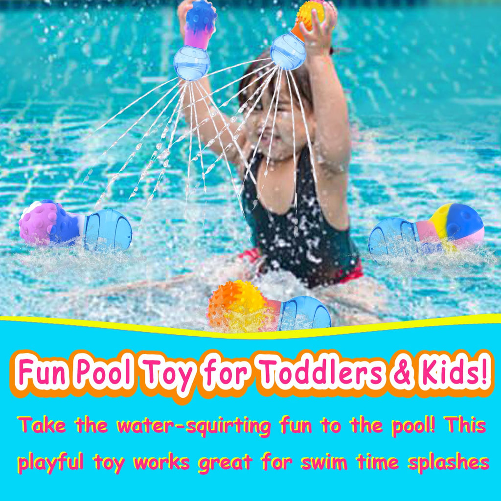 HAPATOYS 3-Pack Squishy Bulb Bath Toys for Toddlers 1-3 - Sensory Water Toys for Bathtub, Pool, Shower - BPA-Free, Easy Grip, Stocking Stuffer