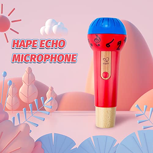 Hape Mighty Echo Microphone – Battery-Free Voice Amplifying Toy for Kids 1 Year & Up (Red)