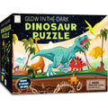Hapinest Glow-in-the-Dark Dinosaur Puzzle 100 Pieces with Fact Cards and LED Flashlight for Kids Ages 5+