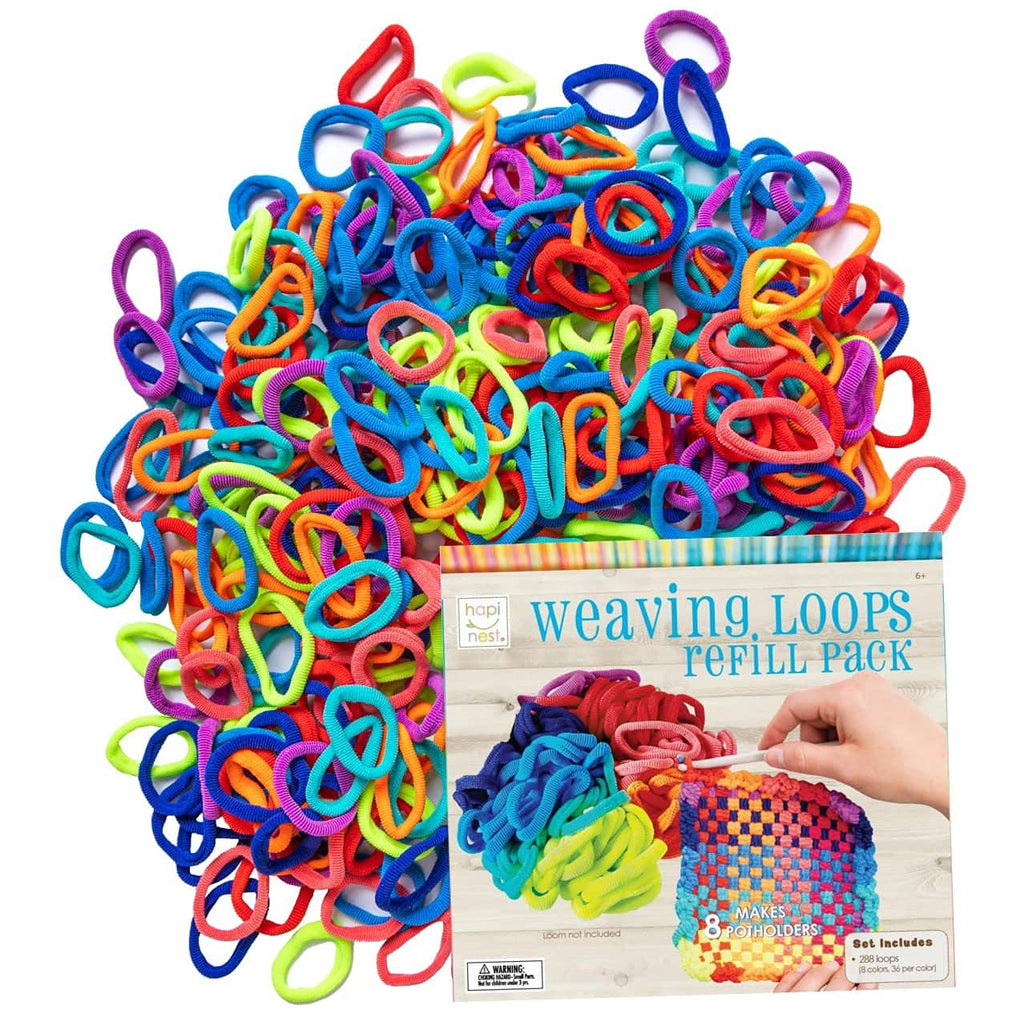 Hapinest Loom Refill Kit – 288 Nylon Loops for 8 Pot Holders, 8 Colors