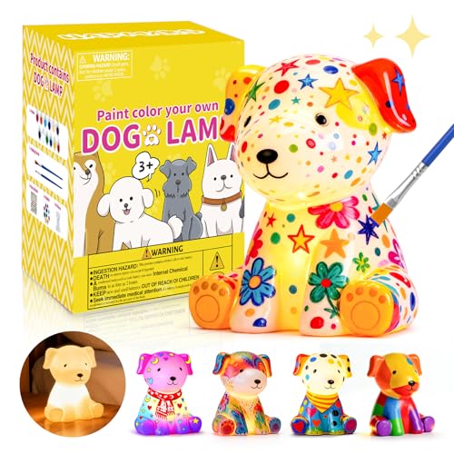 HAPMARS Paint Your Own Dog Lamp Kit – DIY Art Craft for Kids Ages 4-12+