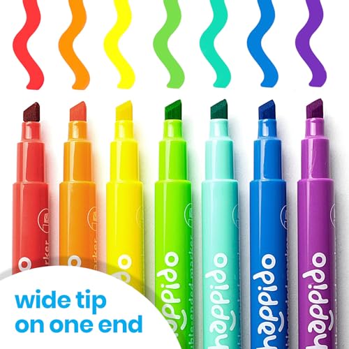 Happido 24 Double Sided Markers Set – Chisel & Point Tips, Non-Toxic, with Travel Case for Kids & Adults