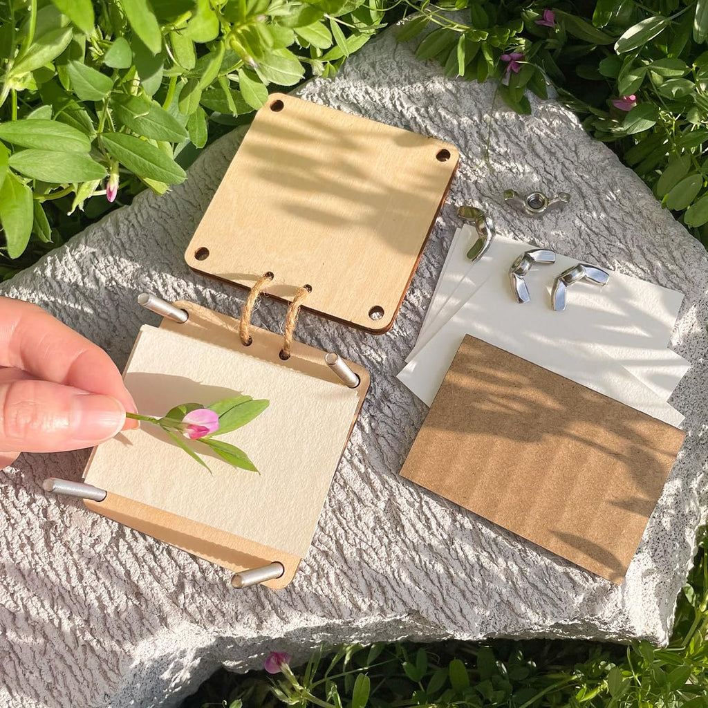Happinit Micro Flower Press - Silver Mini Plant Preservation Kit for Pocket Flower Pressing