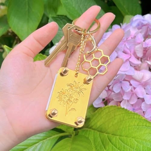 Happinit Micro Flower Press Kit - Miniature Gold Metal Pocket Flower Press for Dried Flower Crafts