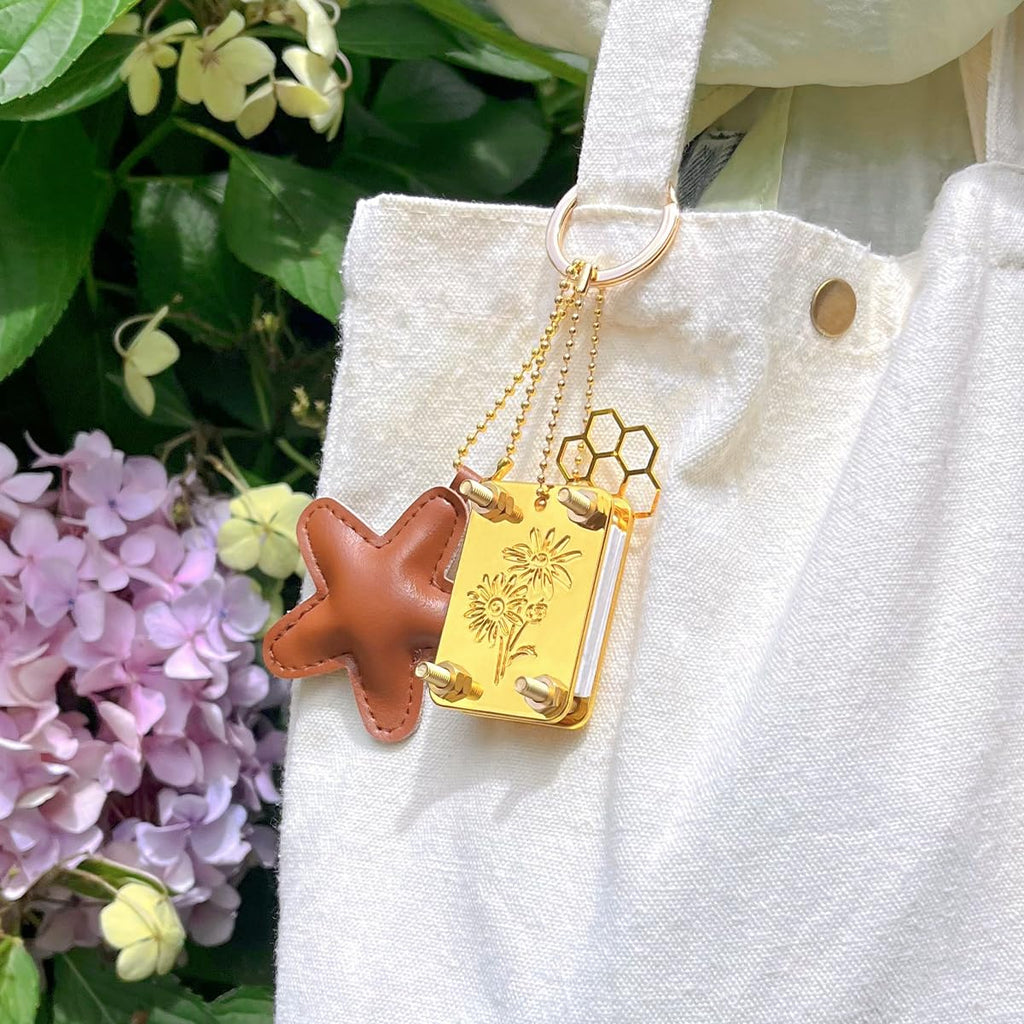 Happinit Micro Flower Press Kit - Miniature Gold Metal Pocket Flower Press for Dried Flower Crafts