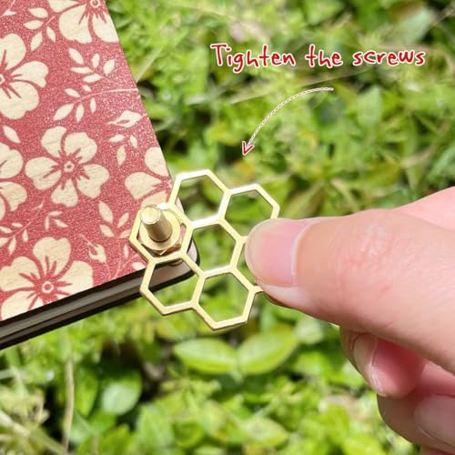 Happinit Mini Flower Press Kit – Gold Pocket-Sized Press for Drying Petals and Leaves (Micro Flower Pressing)