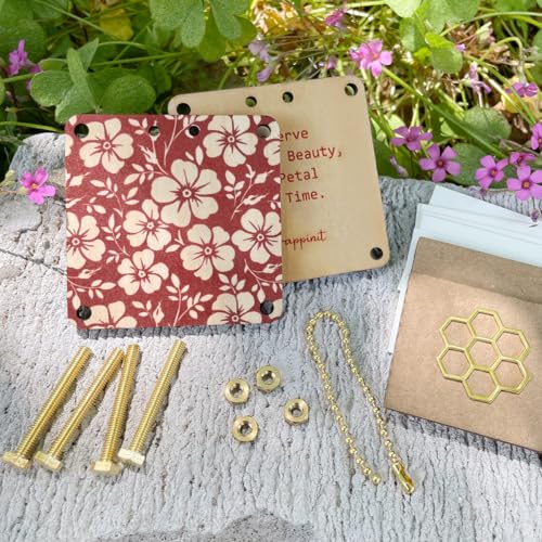 Happinit Mini Flower Press Kit – Gold Pocket-Sized Press for Drying Petals and Leaves (Micro Flower Pressing)