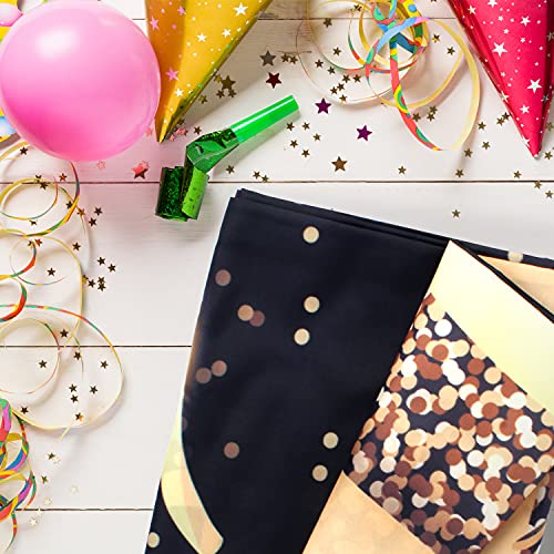Happy 55th Birthday Backdrop Banner - Glitter Black Gold 6x4 ft Step and Repeat Decor