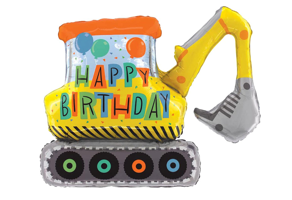 Happy Birthday Construction Excavator 31-Inch Foil Balloon by Artisan Owl