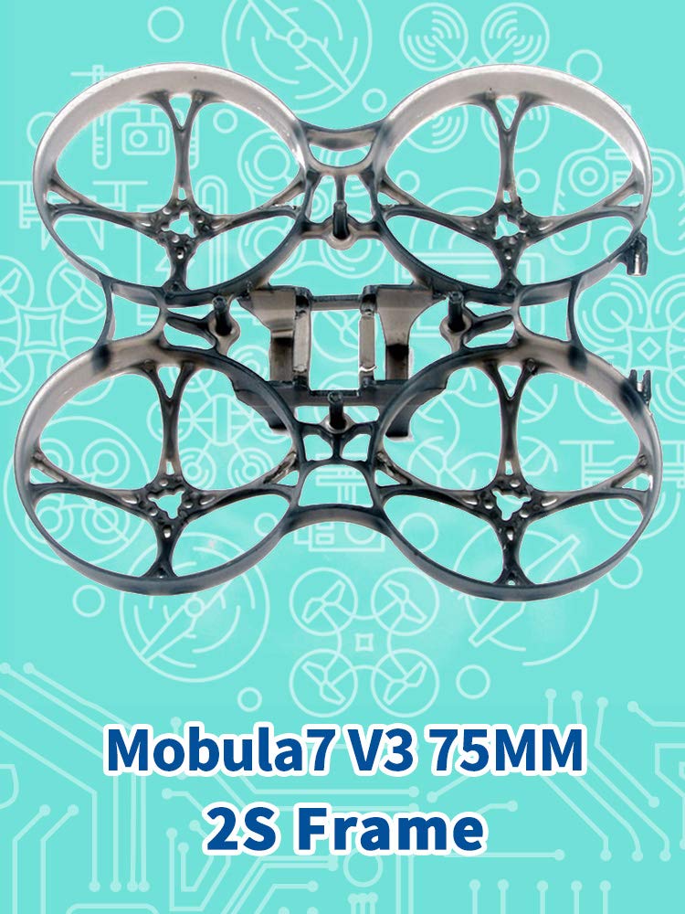 HAPPYMODEL Mobula7 V3 Frame 75mm – Upgraded Black Whoop Frame for FPV Racing Drones
