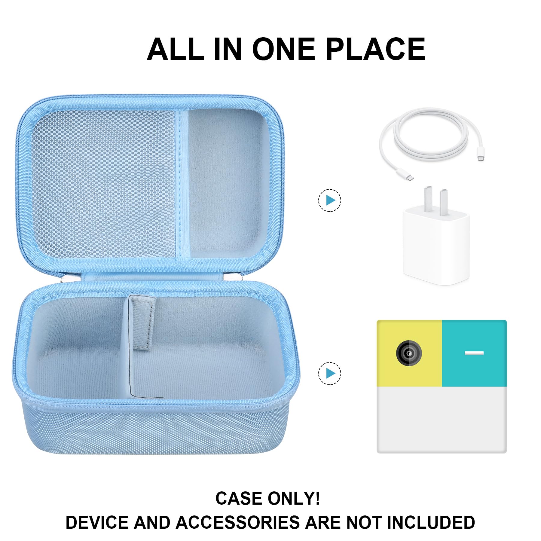 Hard Carrying Case Compatible with Nex Playground Game System - Blue EVA Storage Box with Mesh Pocket for Cables and Accessories