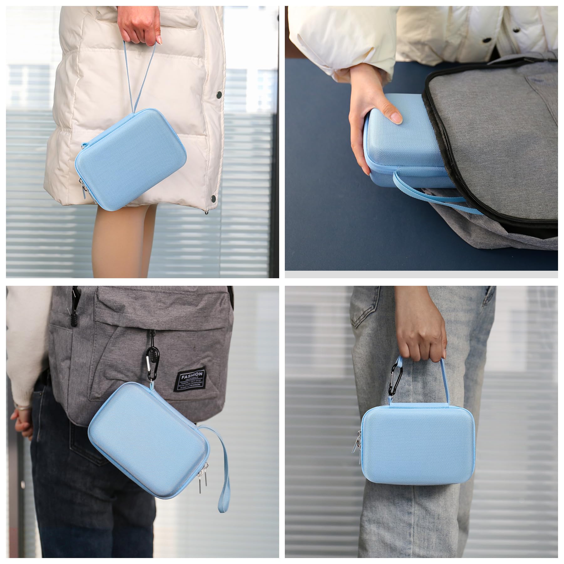 Hard Carrying Case Compatible with Nex Playground Game System - Blue EVA Storage Box with Mesh Pocket for Cables and Accessories