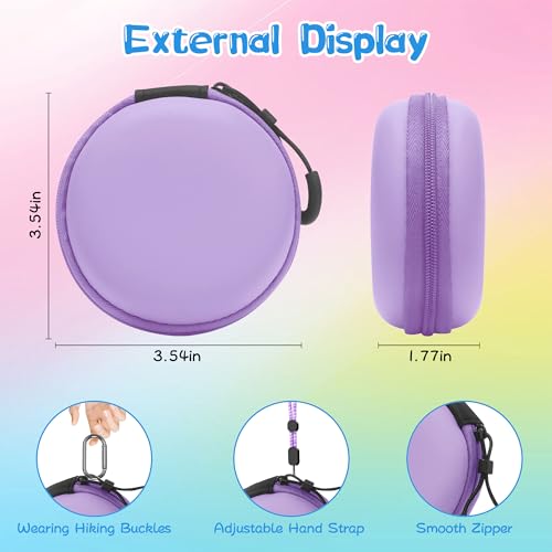 Hard EVA Carrying Case for Tamagotchi Paradise & NANO-MALS – Purple with Lanyard & Carabiner