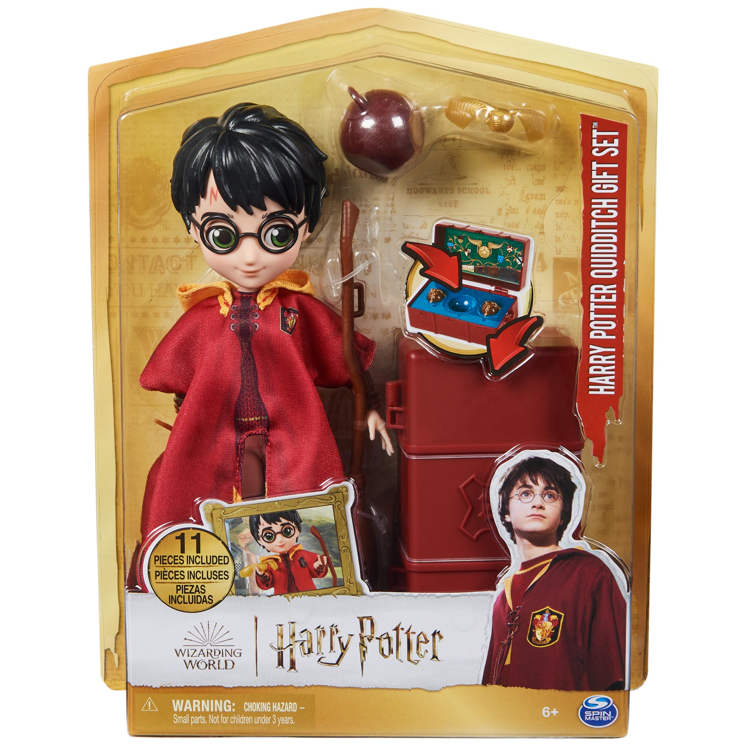 Harry Potter 8-Inch Quidditch Doll Gift Set – 11 Pieces with Robe & Accessories