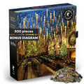 Harry Potter Great Hall 500-Piece Jigsaw Puzzle by Thomas Kinkade – Ceaco Silver Select – Festive Christmas Art for Adults