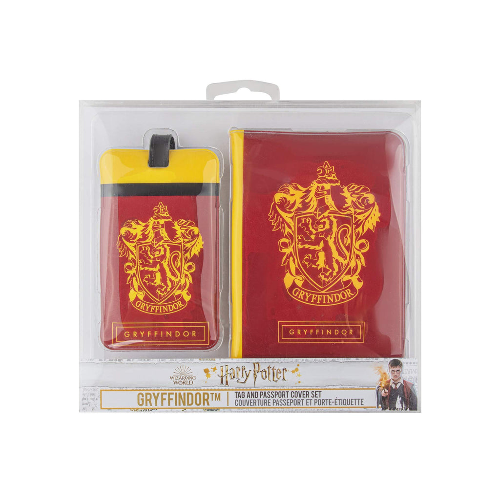 Harry Potter Passport Cover & Luggage Tag Set - Choose Your Hogwarts House (Official License)