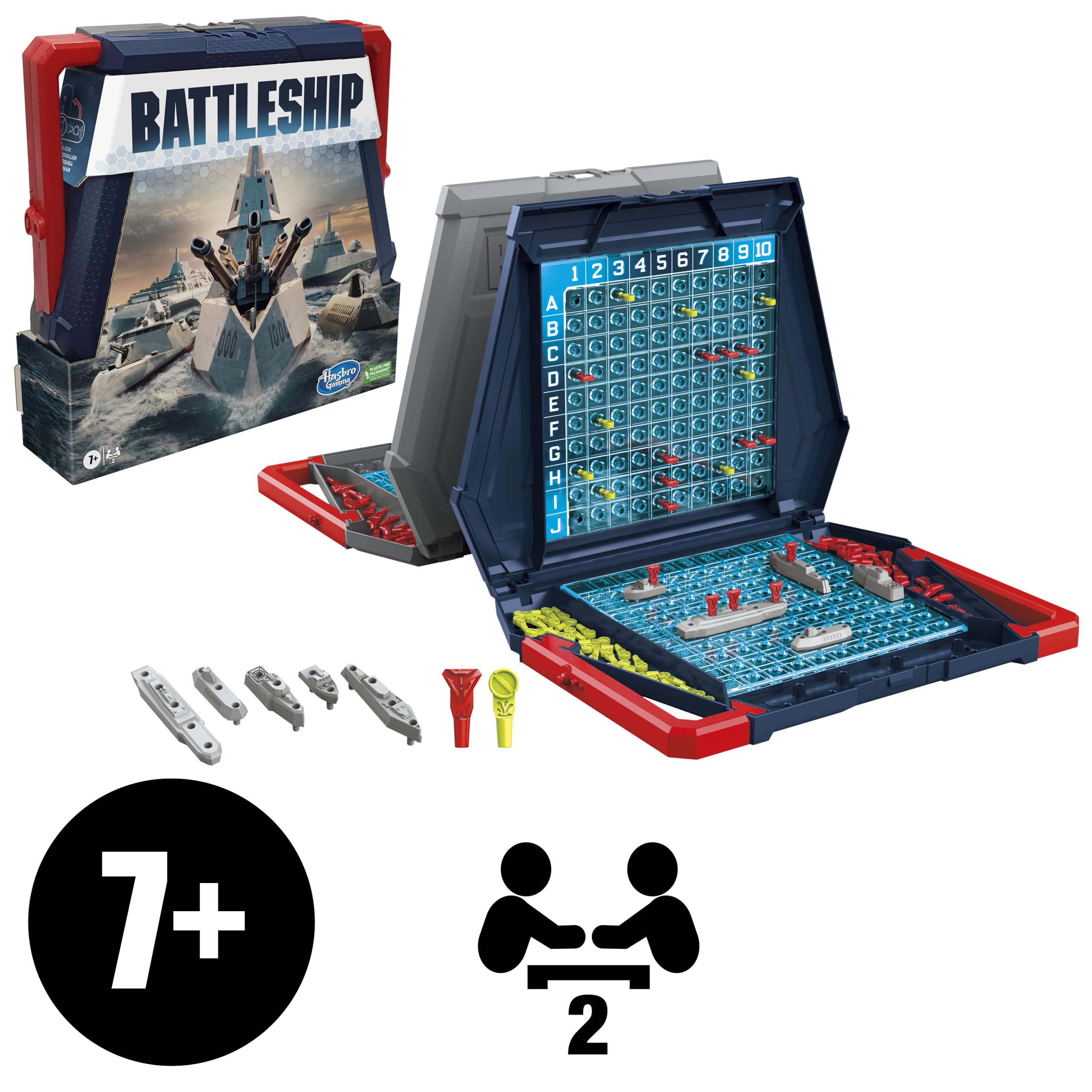 Hasbro Gaming Battleship - Classic Naval Combat Board Game for 2 Players Ages 7+
