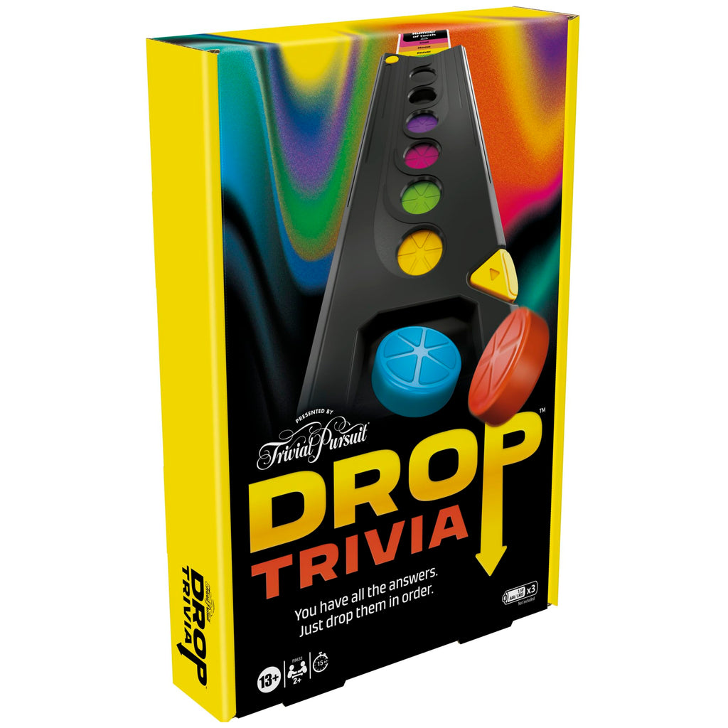 Hasbro Gaming Drop Trivia: Electronic Party Game with Voice & Sound Effects | Ages 13+ | 2 or More Players | 15-Minute Game