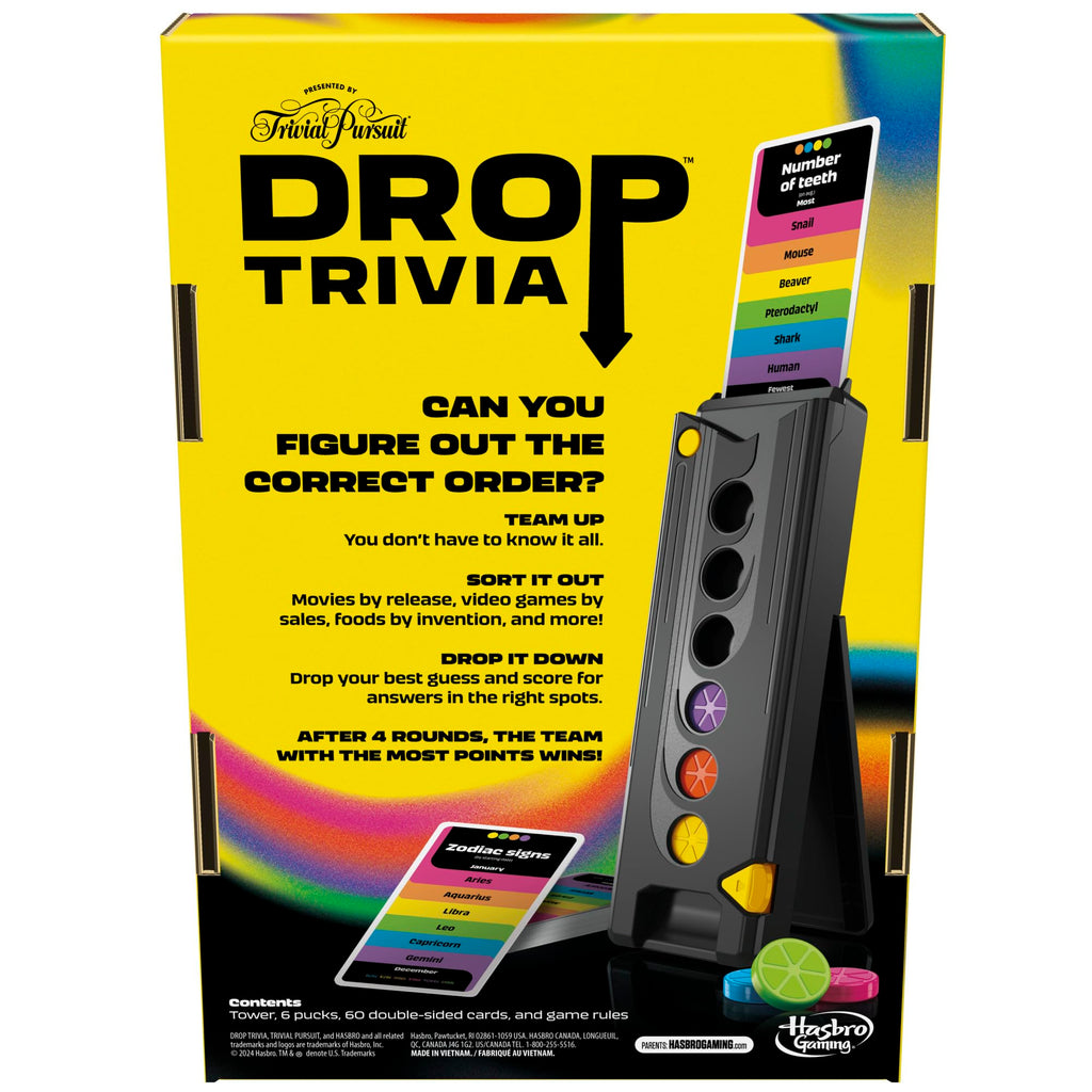 Hasbro Gaming Drop Trivia: Electronic Party Game with Voice & Sound Effects | Ages 13+ | 2 or More Players | 15-Minute Game