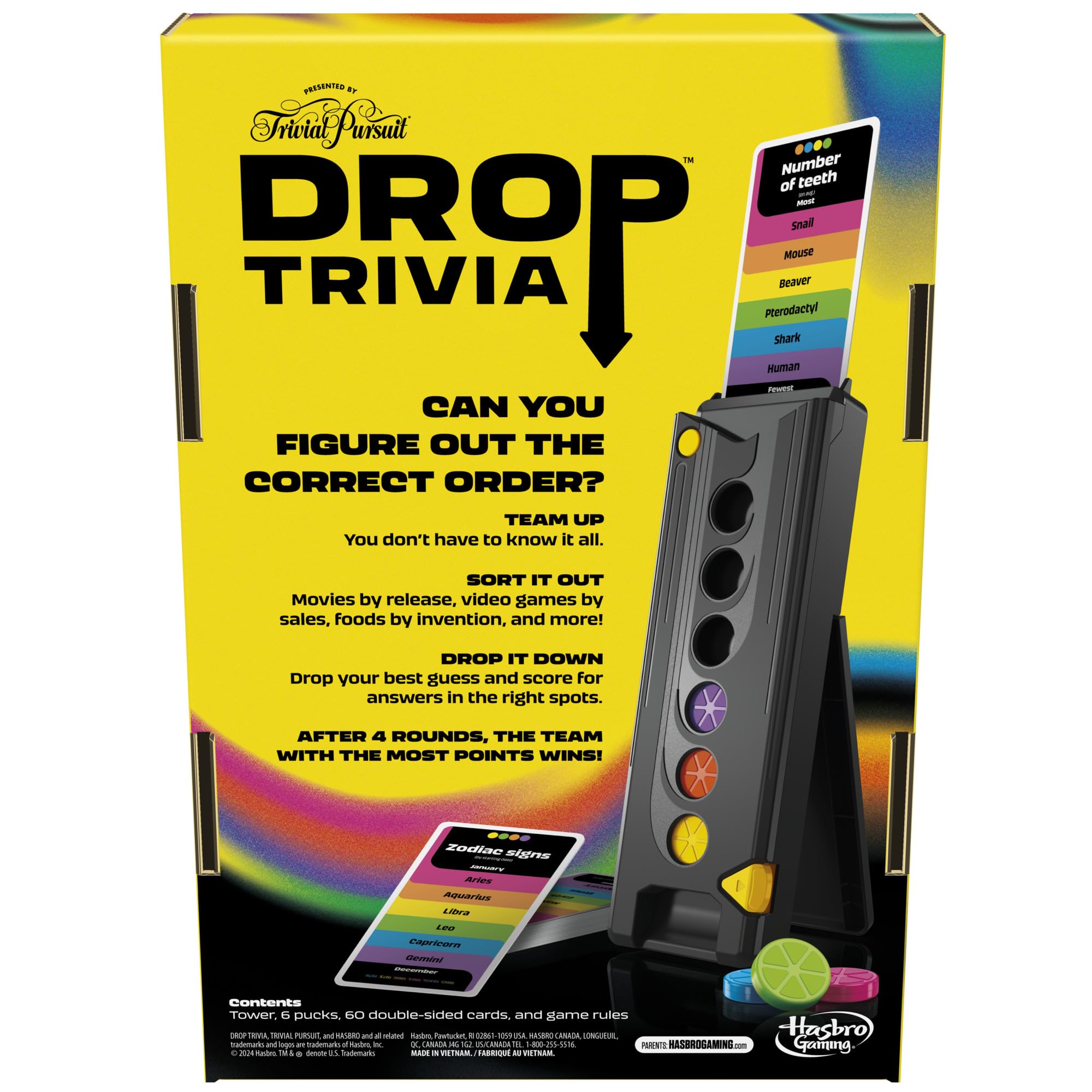 Hasbro Gaming Drop Trivia: Electronic Party Game with Voice & Sound Effects | Ages 13+ | 2 or More Players | 15-Minute Game