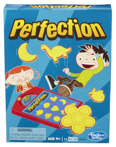 Hasbro Perfection Shape-Matching Game for Kids - Beat the Clock & Avoid the Pop! Ages 4+