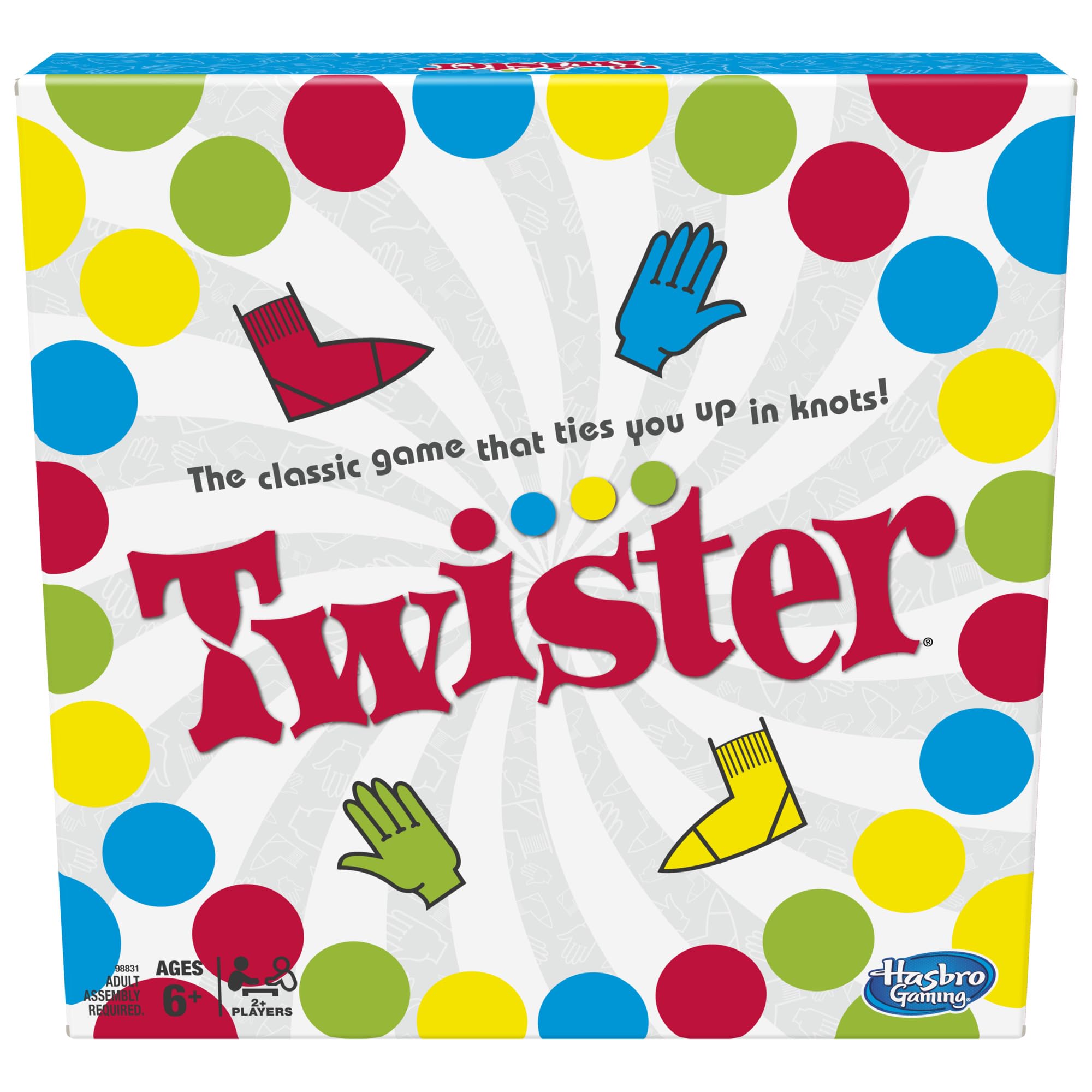 Hasbro Twister Party Game - Classic Family Board Game for 2-4 Players, Ages 6+